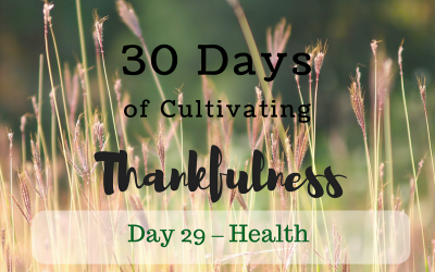 30 Days of Cultivating Thankfulness:    Day 29 – Health